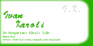 ivan karoli business card